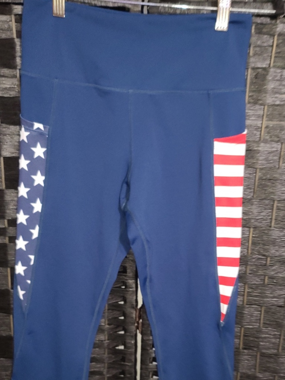 Curves N Combat Boots American flag themed leggings size M NWOT